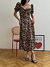 Леопардове плаття міді з короткими рукавами та вирізом на спині (р. 42-48) 63py5817, фото 8