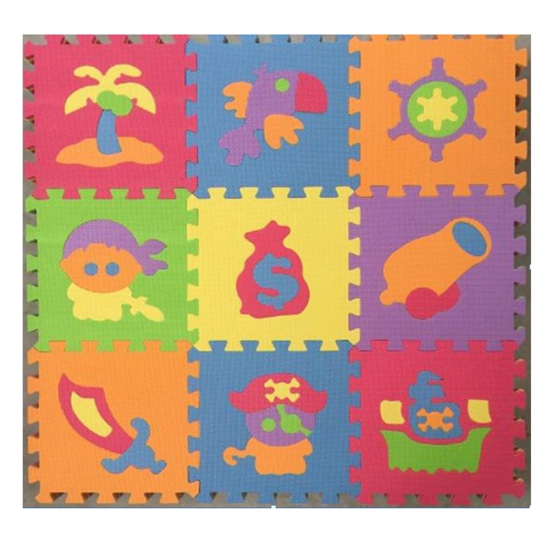 Килимок Мозаїка-пазл MR 1273 EVA, пірати, 9 деталей, (9 мм, 30-30 см), пазли, фото 1