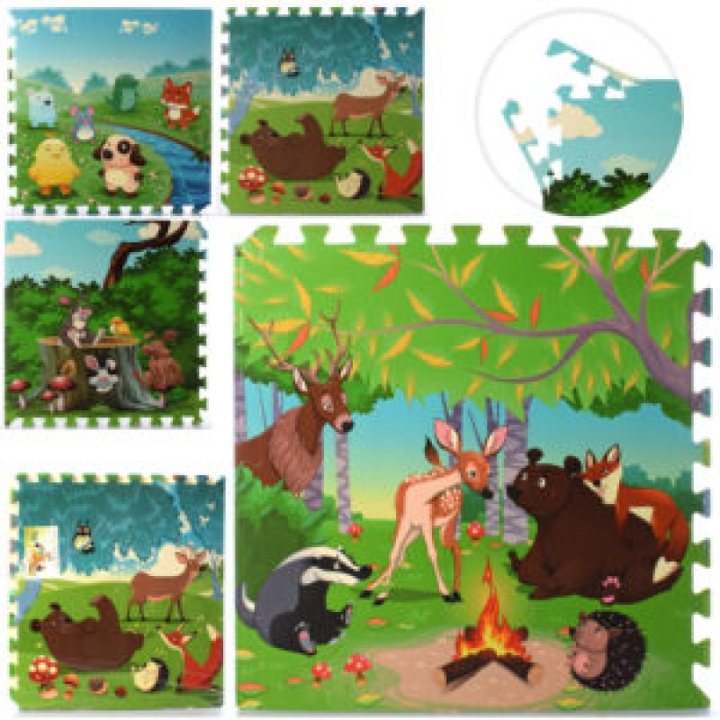 Килимок Мозаїка-пазл MR 0474 EVA, тварини, 4 деталі (10 мм, 60-60 см), фото 1