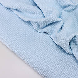 Бавовняне піке "Плетінка" 240 см колір блакитний № HSR-15