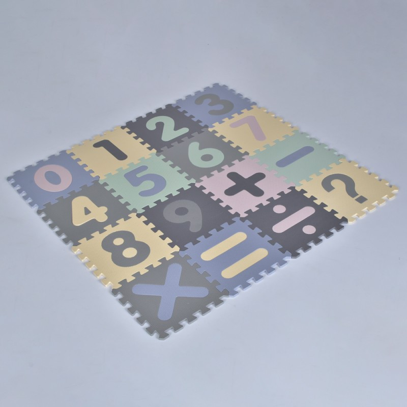 Килимок-пазл ME 1169 Numbers, EVA, цифри-пазли, 16 шт./в наборі, 31х31х1 см, кольоровий, фото 1