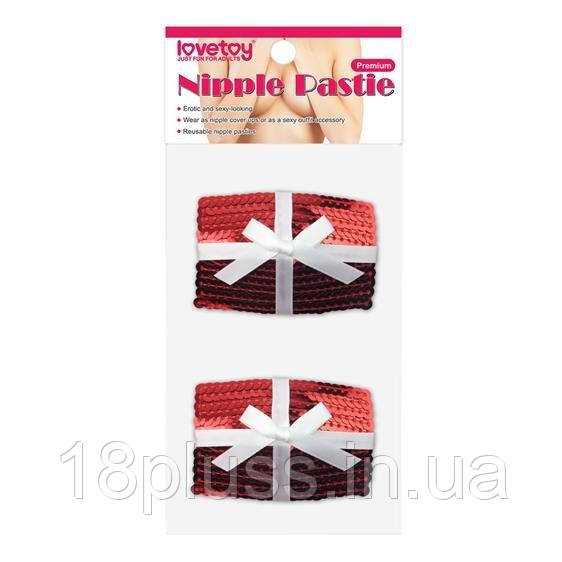 Багаторазові пестиси з паєтками та бантиками Reusable Christmas Sequin Square Nipple Pasties