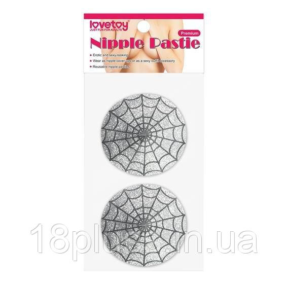 Пестиси з блискітками та малюнком павутини Reusable Spider Glittering Nipple Pasties