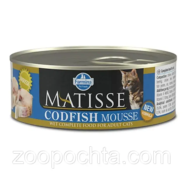 Вологий корм Farmina (Фарміна) Matisse Cat Mousse Codfish для дорослих кішок, з тріскою, 85 г