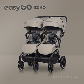Коляска для двійні прогулянкова Euro-Cart Echo, beige