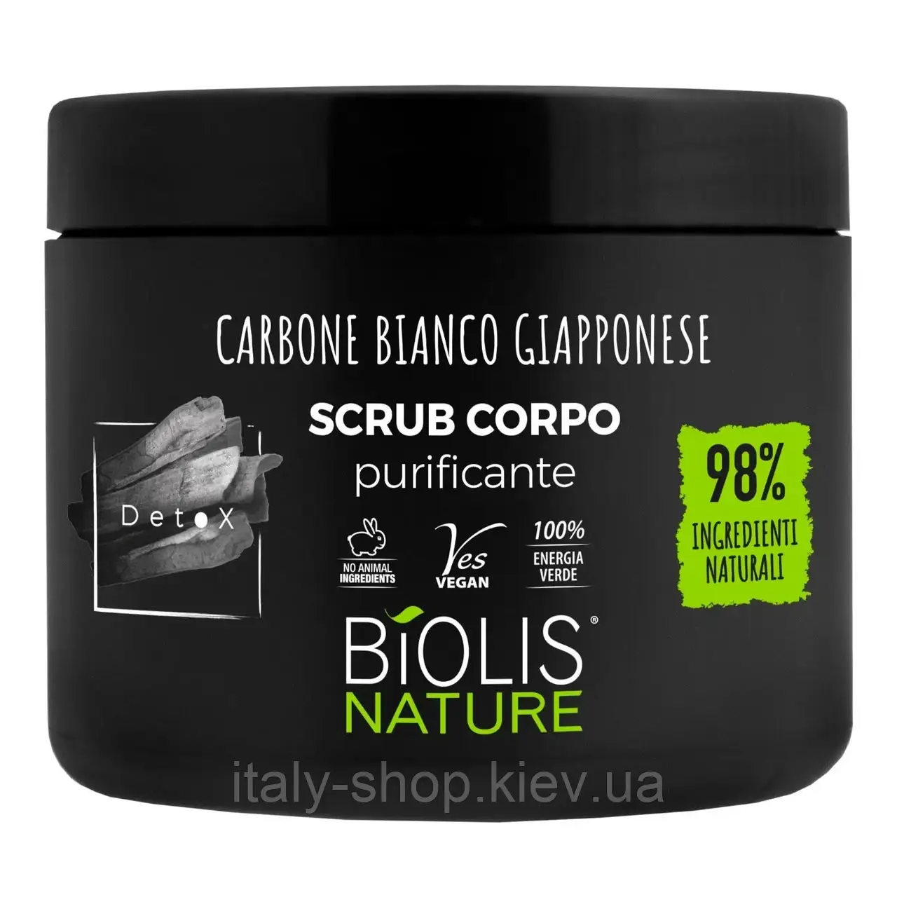 Скраб для тіла Biolis Nature Carbone Bianco Giapponese 730 г, Італія, фото 1