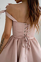 Красива жіноча атласна сукня з чашками пуш-ап і подвійною пишною спідницею Sms9191, фото 2