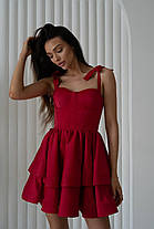 Красива жіноча атласна сукня з чашками пуш-ап і подвійною пишною спідницею Sms9191, фото 3