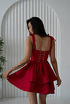 Красива жіноча атласна сукня з чашками пуш-ап і подвійною пишною спідницею Sms9191, фото 4