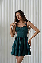 Красива жіноча атласна сукня з чашками пуш-ап і подвійною пишною спідницею Sms9191, фото 5