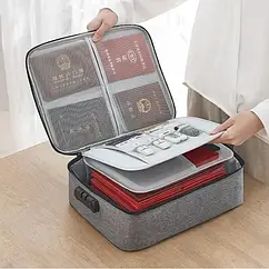 Органайзер для документів сумка з кодовим замком дорожній кейс для документів та гаджетів