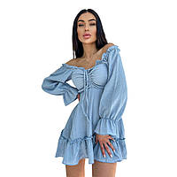 Плаття жіноче муслін CRY-1071 (42-46 р) Блакитне