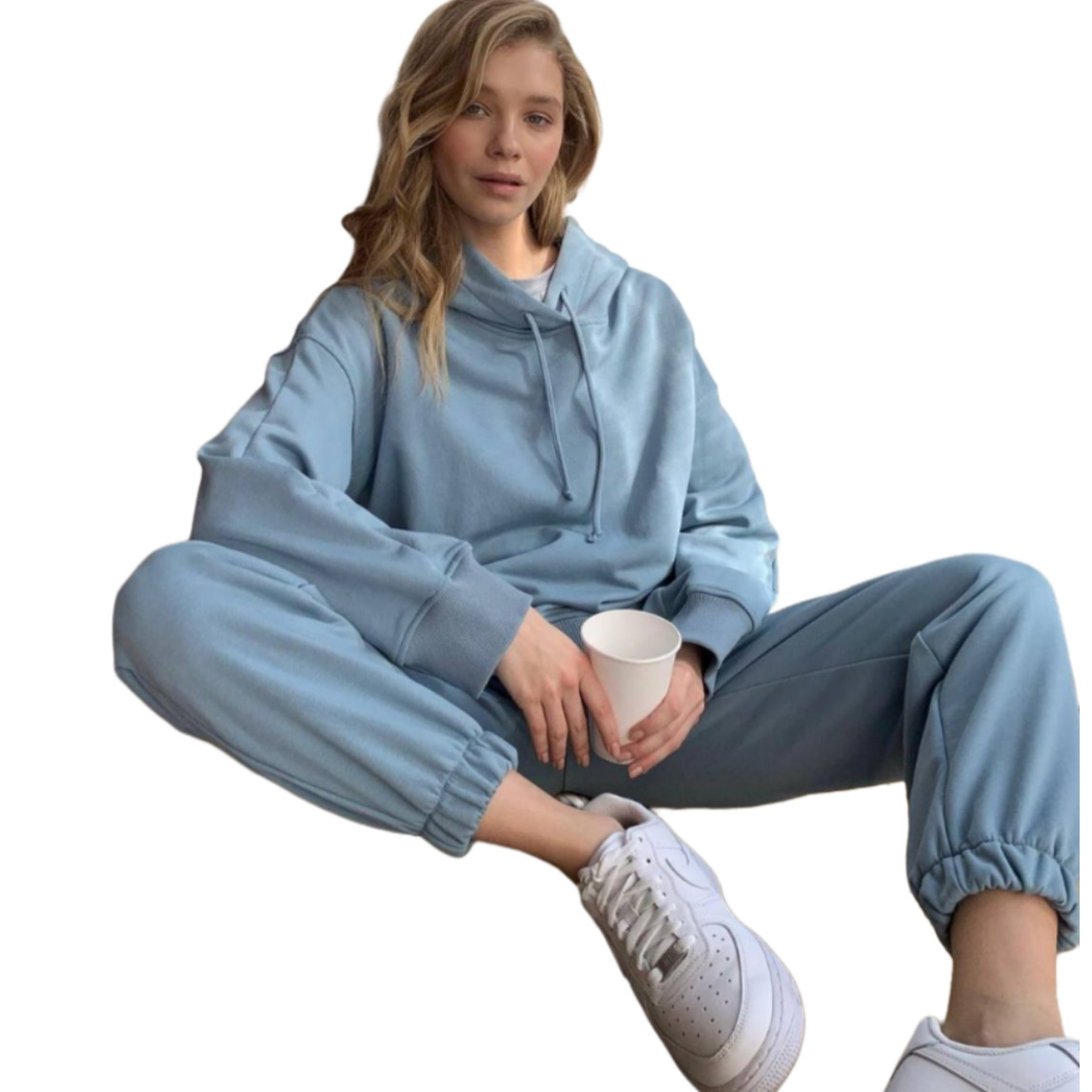 Костюм жіночий (штани та кофта) двонитка RAZ-770 (42 - 52 р.) Блакитний