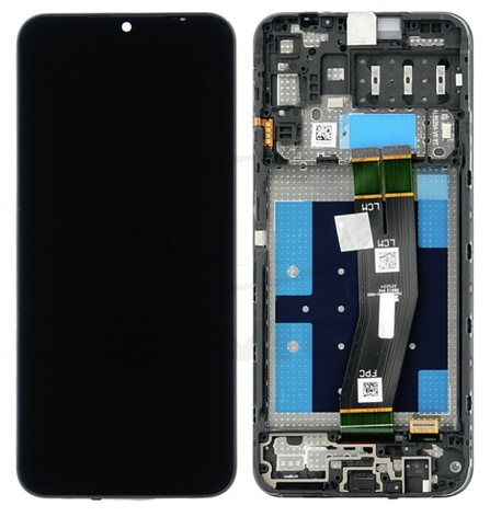 Дисплей (екран) для Samsung A145 Galaxy A14 4G, чорний, чорний шлейф, оригінал PRC з передньою панеллю, фото 1