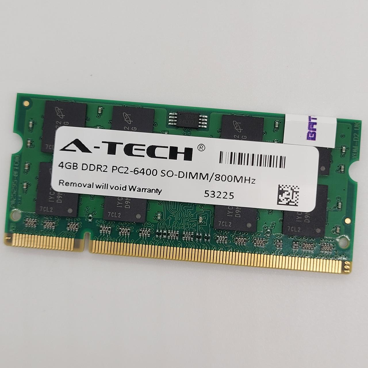 Оперативна пам'ять для ноутбука A-tech (Micron) SODIMM DDR2 4Gb 800MHz PC2-6400s CL6 (MT16HTF51264HZ-800C1) NEW