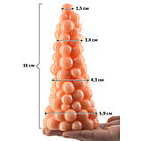 Анальні пробки FAAK, силиконовий фалоімітатор Виноград, анальна пробка, дилдо, на присосці, 16 см Червоний, фото 2