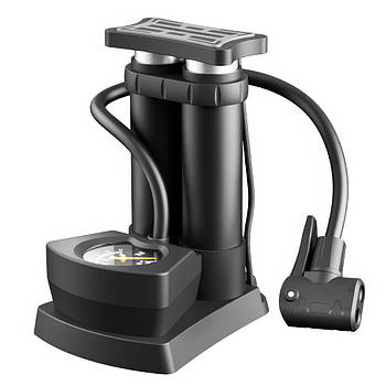 Портативний ножний насос з манометром Air pump AND 521-2414 Двоциліндровий насос для накачування шин