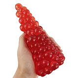 Анальні пробки FAAK, силиконовий фалоімітатор Виноград, анальна пробка, дилдо, на присосці, 16 см Червоний, фото 5