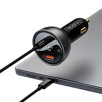 Автомобільний зарядний пристрій BASEUS DIGITAL DISPLAY PD3.1 U+C 140W + TYPE-C + TYPE-C 240W, фото 10