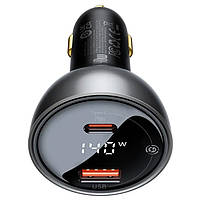 Автомобільний зарядний пристрій BASEUS DIGITAL DISPLAY PD3.1 U+C 140W + TYPE-C + TYPE-C 240W, фото 9