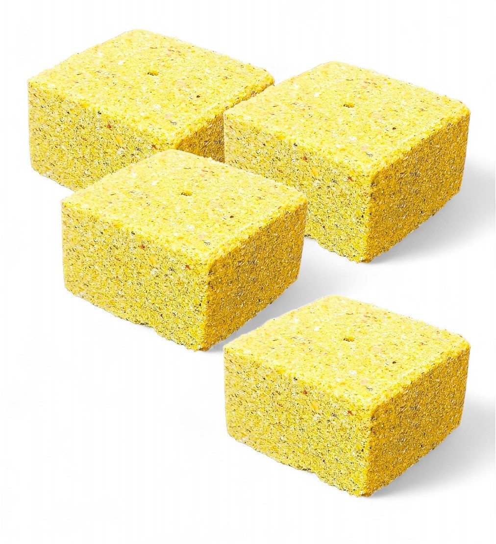 Кубик для макушатника з отвором Art Fishing, 45 Х 45 Х 20мм, 65г, Мед (Макуха пресована), фото 1