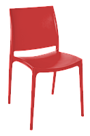 Стілець Емма New червоний пластиковий Aleana садовий, пляжний, вуличний для літніх кафе, пляжу та басейну