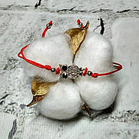 Браслет червона нитка, сова 3-38-18-2