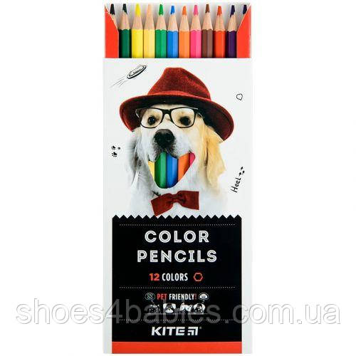 Олівці кольорові, 12 шт. Kite Dogs