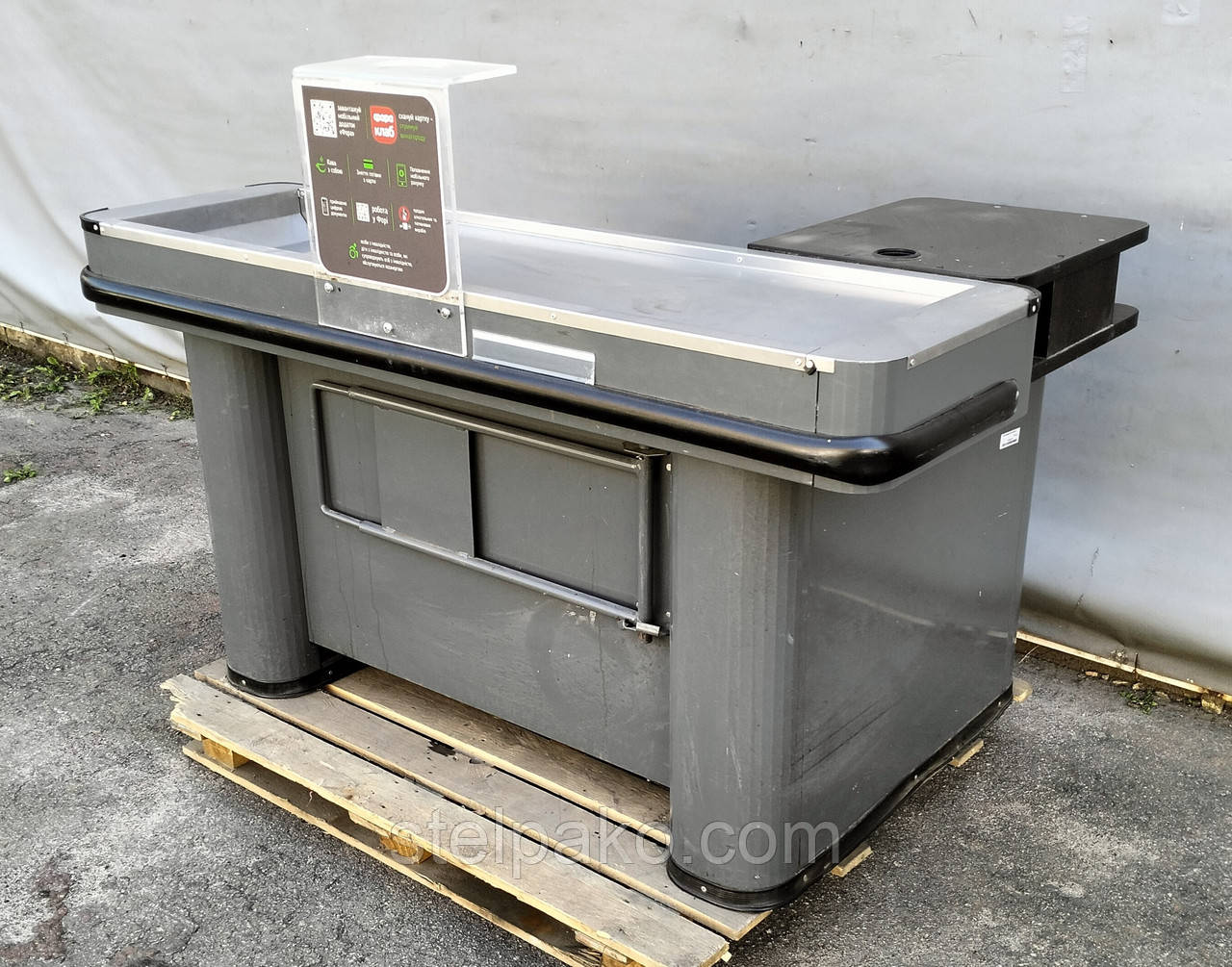 Каса, касовий бокс "WIKO" 150х100 см., графітова, ліва, Б/у