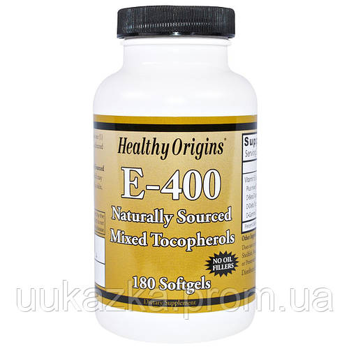 Витамин Е Healthy Origins смесь токоферолов Vitamin E 400 МЕ 180 капсул ...