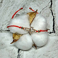 Браслет червона нитка, хрестик CA0120-3