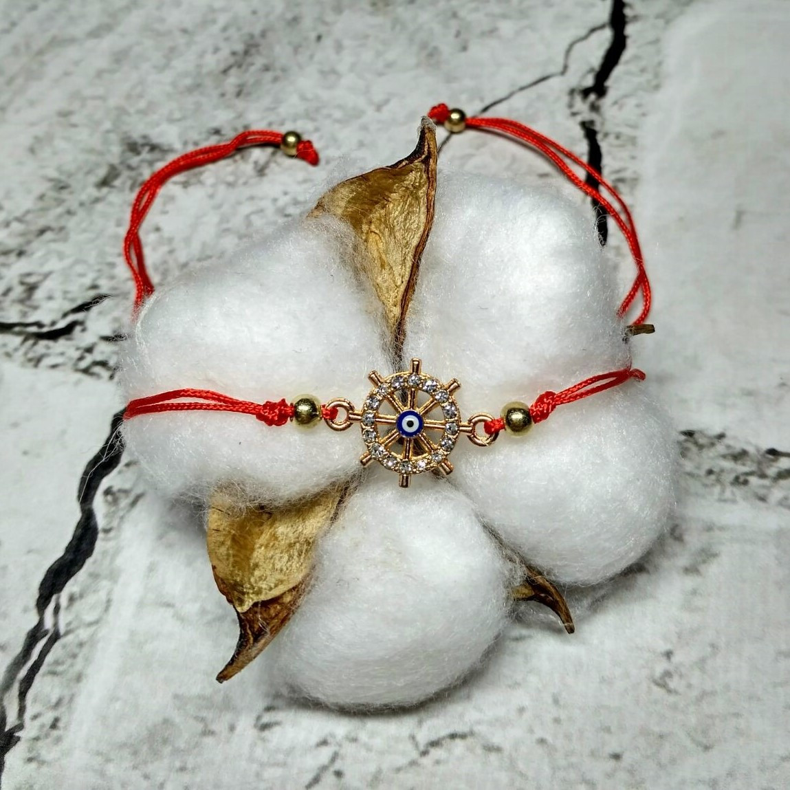 Браслет червона нитка, штурвал CA0120-10