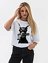 Футболка Dog with Gun YOU OVERSIZE 95% бавовна 5% еластан (190г) White, фото 2