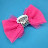 Рожевий бант Барбі 15 см резинка заколка Розовый бант Барби розмір можна обрати 190 грн Великий бант для волос, фото 6