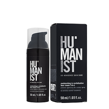Крем для обличчя для чоловіків Delia Cosmetics Humanist 3 в 1 "Зволоження та ревіталізація", 50 мл