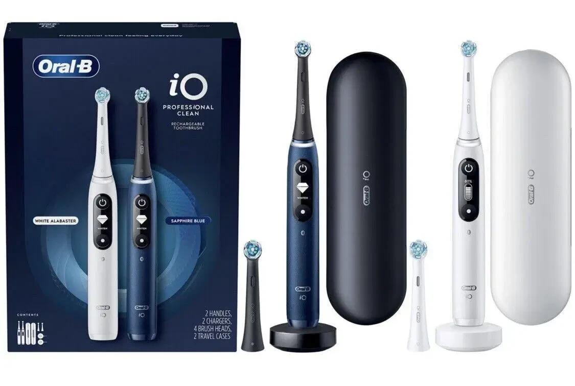 Oral-B iO Series 7s Professional Clean Duo Pack Blue&White Набір електричних зубних щіток, фото 1