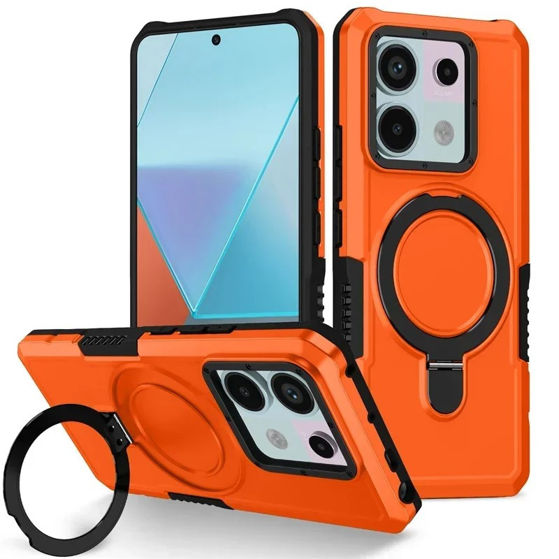 Протиударний чохол Pivot для Xiaomi Redmi Note 13 Pro 5g з кільцем підставкою жовтогарячий