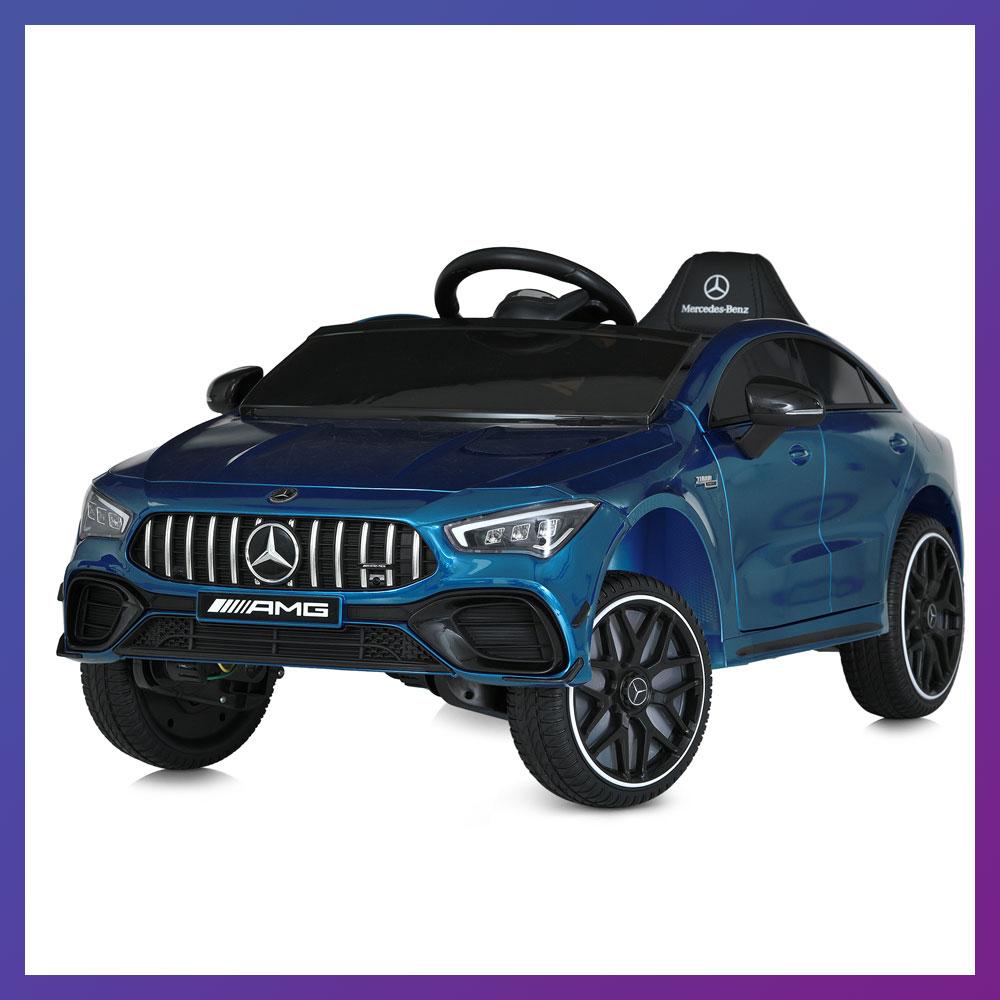 Дитячий електромобіль на акумуляторі Mercedes AMG GLA 45s з пультом р/у для дітей 3-8 років автофарбування Синій