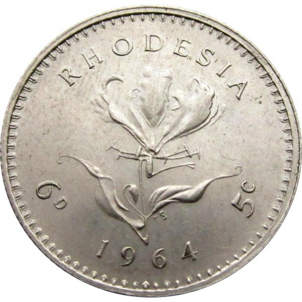 Родезия 6 пенсов, 1964 рік №1318, фото 1