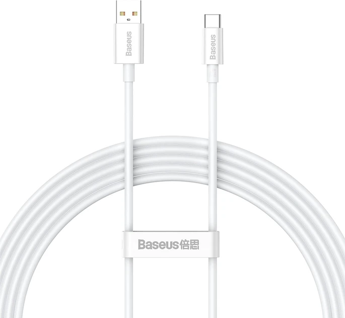 Кабель зарядный Baseus USB A - USB Type C Superior 100W 5A 2 м White (CAYS001402)