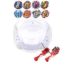 Набір бейблейдів 8 шт з ареною (Beyblade Set) В00, В67, B104, B105, B113, B115, B117, B118 і запускуми