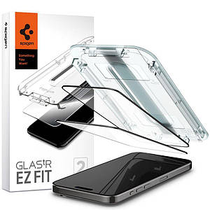 Захисне скло Spigen Glas.tR EZ FIT Full Cover 2-Pack до iPhone 15 Pro Black (AGL06893)