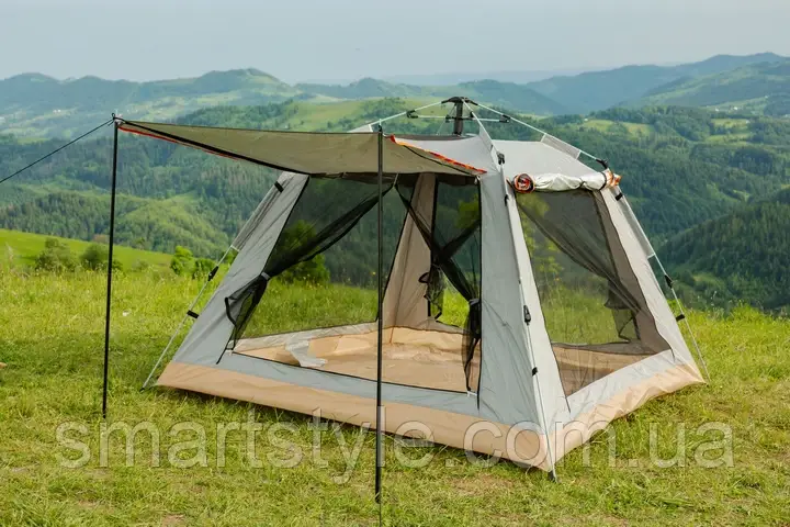 Намет альтанка автомат 4-місний 240х240х160см зелений, фото 1