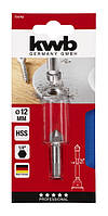 Зенкер по дереву та кольоровому металу 12 мм KWB Сталь HSS 6-гранний хвостовик 1/4"