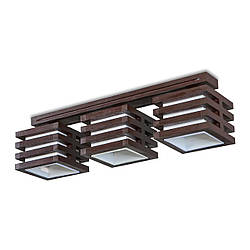 Люстра 3 лампова, дерев'яна для невеликої кімнати, кухні, передпокої