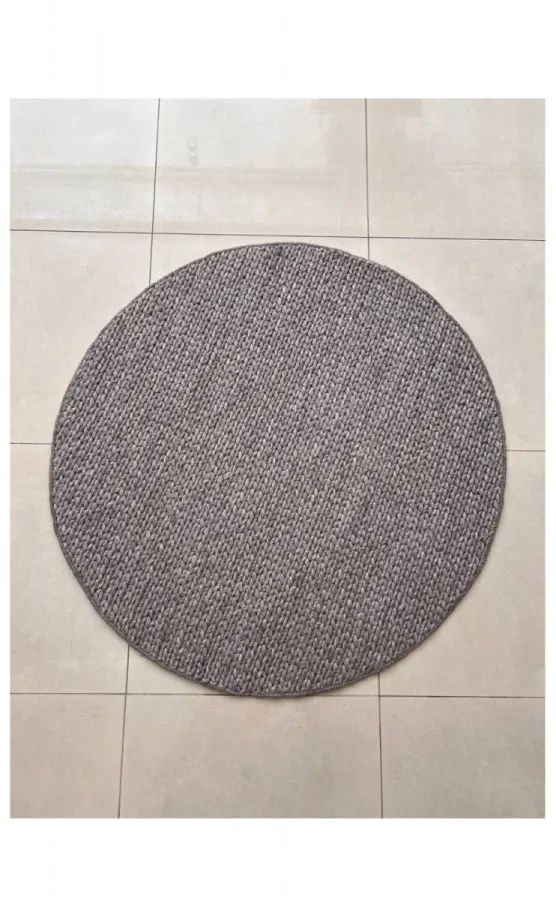 Килим ручної роботи Jade Basketweave Brown коричневий круглий Ø 250 см