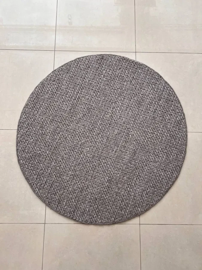 Килим ручної роботи Jade Round Basketweave Brown коричневий круглий Ø 200 см