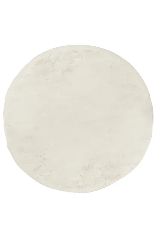 Килим зі штучного хутра (кролик) Mollis MLS Beige бежевий круглий Ø 150 см