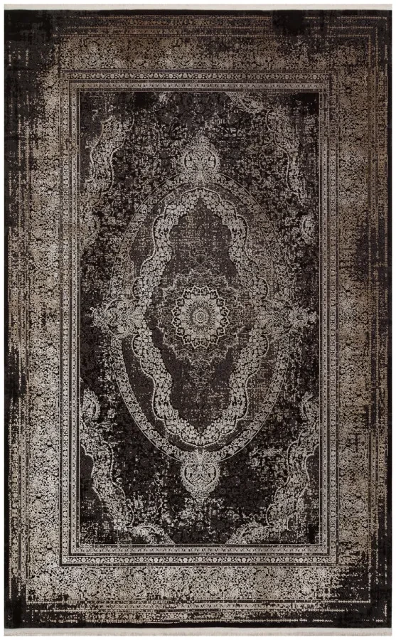 Килим Anatolia ANT 01 Antrasit Beige чорно-золотистий прямокутний 80*150 см