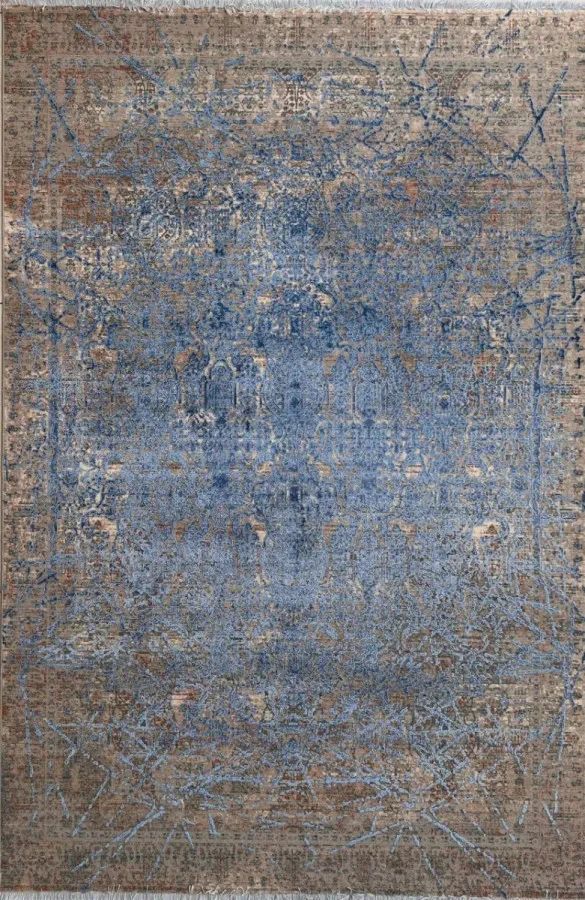 Килим Historia 3045A Blue бежево-синій прямокутний 80*150 см